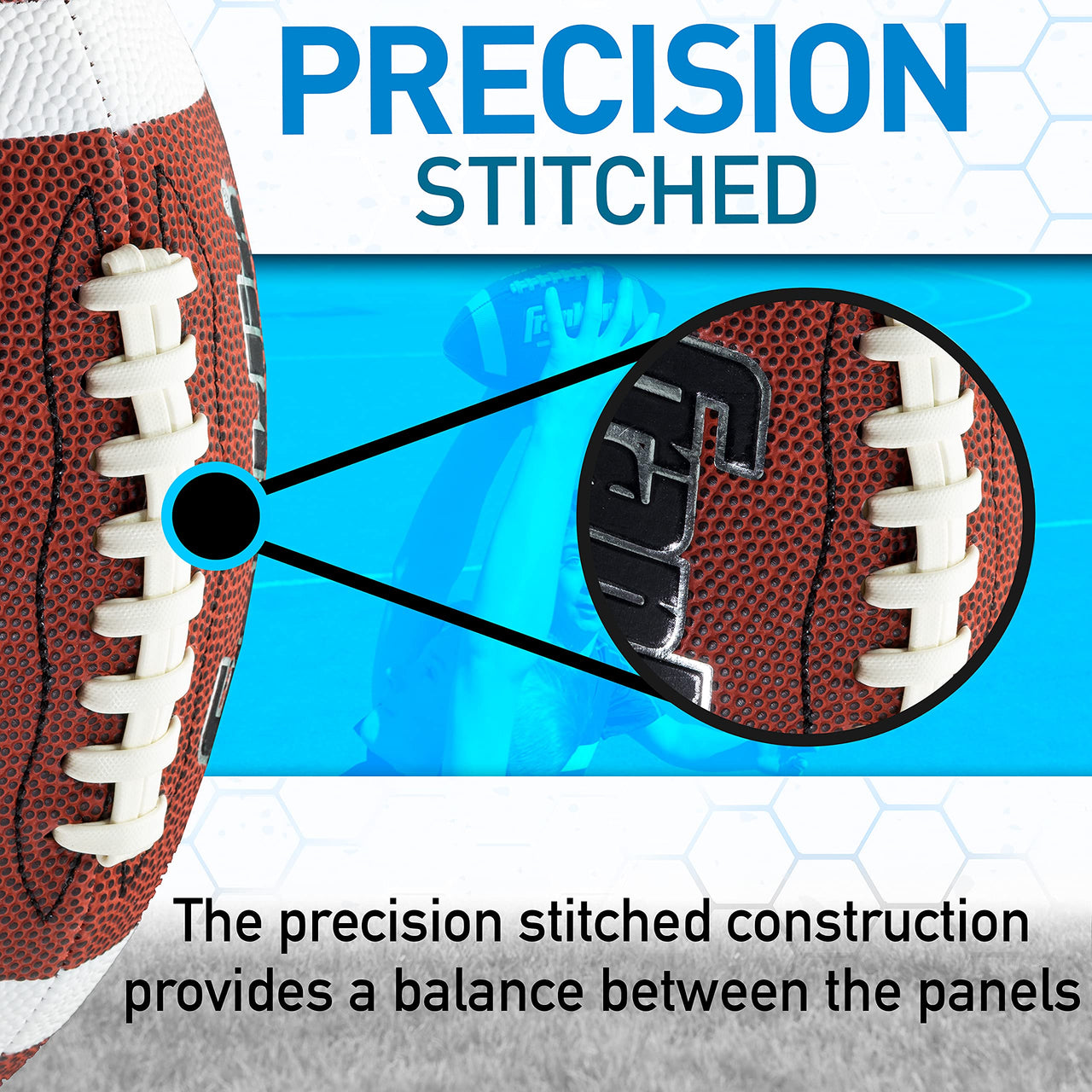 Franklin Sports Youth Football - 1000 Junior Kids Football - Synthetic Leather Youth Junior Ball for Kids - Outdoor All-Weather Construction - Extra Grip - 1 Pack - Brown + White