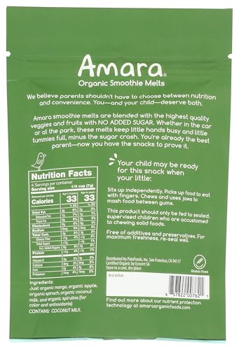 Image 2 of Amara, Smoothie Melts Yogurt Snack Mighty Sweet Greens Organic