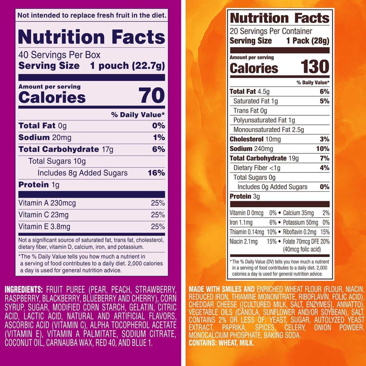 Goldfish and Welch’s Fruit Snacks for Back to School, 1 Box of Goldfish Cheddar Cheese Snack Packs (20 Count) and 1 Box of Welch’s Berries ‘N Cherries Fruit Snack Packs (40 Count)