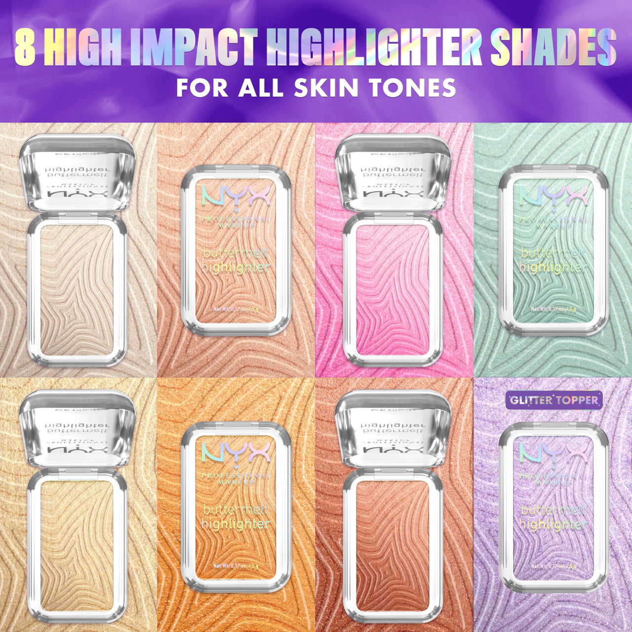 NYX PROFESSIONAL MAKEUP Buttermelt Highlighter, Powder Highlighter Makeup, With Up to 12H Wear and High Impact Glow - 35 Butta In Bronze (Bronzed Gold)