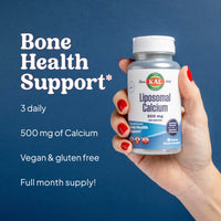 Thumbnail for KAL Liposomal Calcium 500 mg, High Absorption Calcium Supplement, Essential Calcium Support, Vegan, Gluten Free, No Soy, 30 Servings, 90 VegCaps