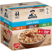 Thumbnail for Quaker Instant Oatmeal Lower Sugar, 4 Flavor Variety Pack 44 Count (Pack of 1)