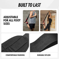 Thumbnail for DMoose Fitness Foot & Calf Stretcher with Adjustable Padded Stretching Strap for Plantar Fasciitis, Hamstring, Heel Spurs and Achilles Tendonitis Relief - Yoga Leg Stretch Strap for Flexibility