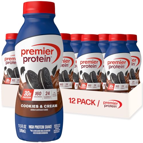 Image 1 of Default Title for the product Premier Protein 30g High Protein Shake, Cookies & Cream, 12 Pack