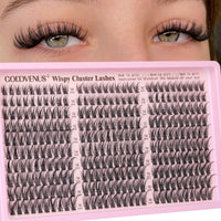 Thumbnail for Goddvenus Eyelash Extensions Wispy Natural DIY C Curl Individual Lashes Clusters Black 10-16mm 300pcs