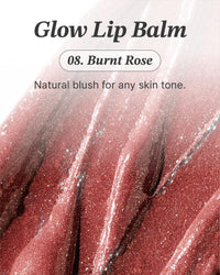 Thumbnail for Glint Glow Lip Balm (Burnt Rose, 0.1oz) - Moisturizing Stain Lipstick with Shine for Natural Lips, Tinted Treatment. Luxurious Korean Skin Care Makeup. Chapped, Dry, Cracked Lips.