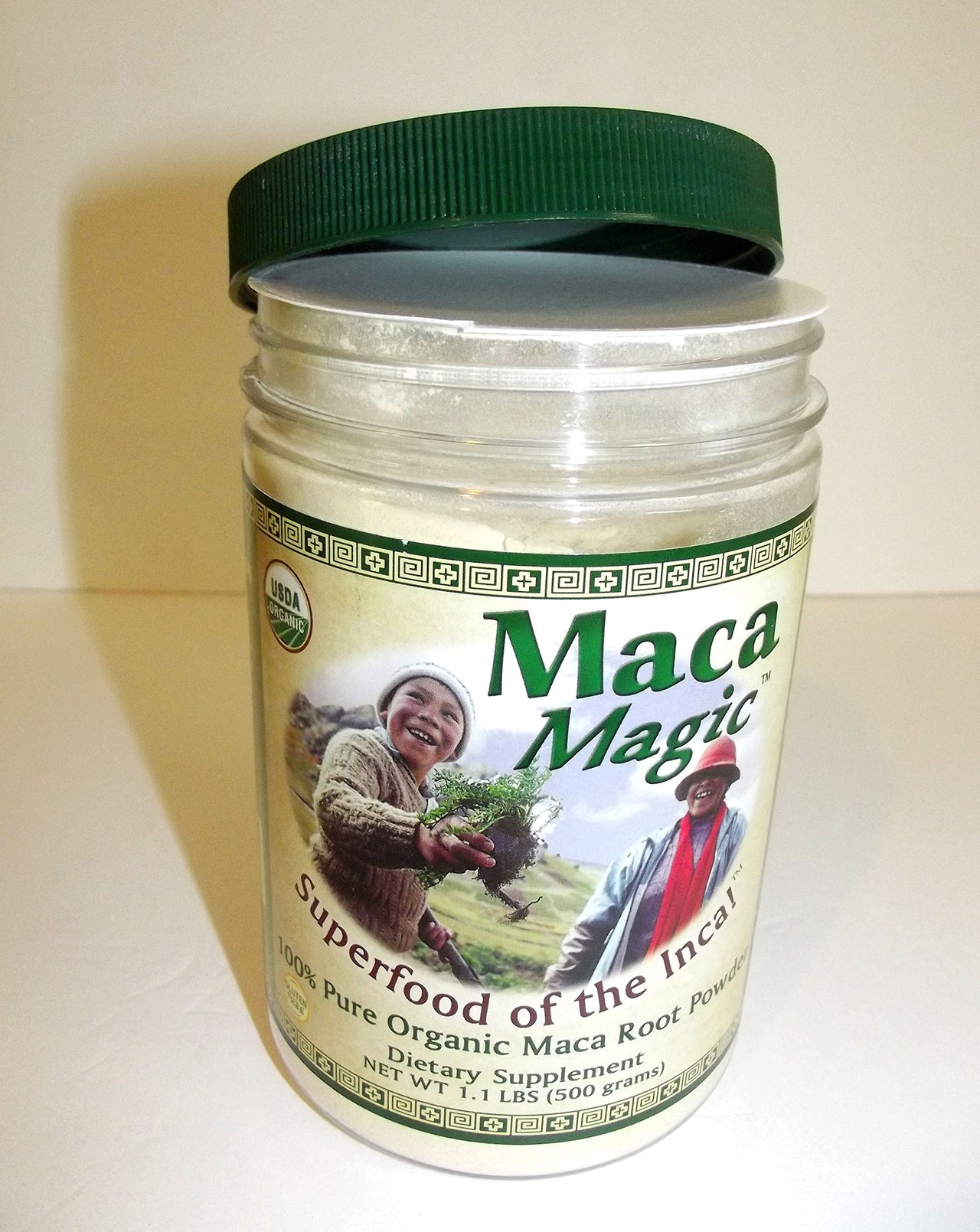 Maca Magic 100 Percent Pure USDA Organic Maca Root Powder in Wide Mouth Jar (1.1 LBS)