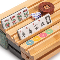 Thumbnail for Yellow Mountain Imports American Mahjong Set, “Atlantica” with Fabric Case, 4 Wooden Pusher Racks, Wind Indicator, Dice & Wright Patterson Count Scoring Coins