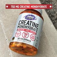 Thumbnail for NOW Foods Sports Nutrition, Creatine Monohydrate 750 mg, Mass Building*/Energy Production*, 120 Veg Capsules