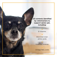 Thumbnail for VetriScience Extra Strength Senior 27+ Active Health Chews, Golden Years Daily Multivitamin for Senior Dogs, Balanced Vitamins, Minerals, and Omega-3s, Aging and Wellness Support, Chicken, 60 Count