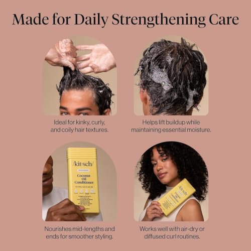 Image 6 of Kitsch Coconut Oil Hair Conditioner for Women & Men – 12 oz