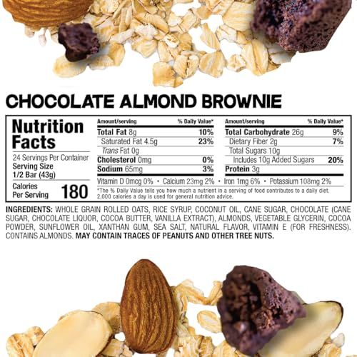 Image 2 of Bobo's Soft Baked Oatmeal Bars, Chocolate Almond Brownie, 3oz (12 ct)