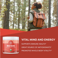 Thumbnail for Vimergy Reishi Powder – Superfood Cellular Support* – Benefits Immune Health* – USDA Certified Organic, Vegan, Paleo-Friendly, Gluten-Free – 33 Servings