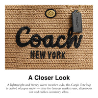 Thumbnail for Coach Straw Cargo Tote, B4/Natural