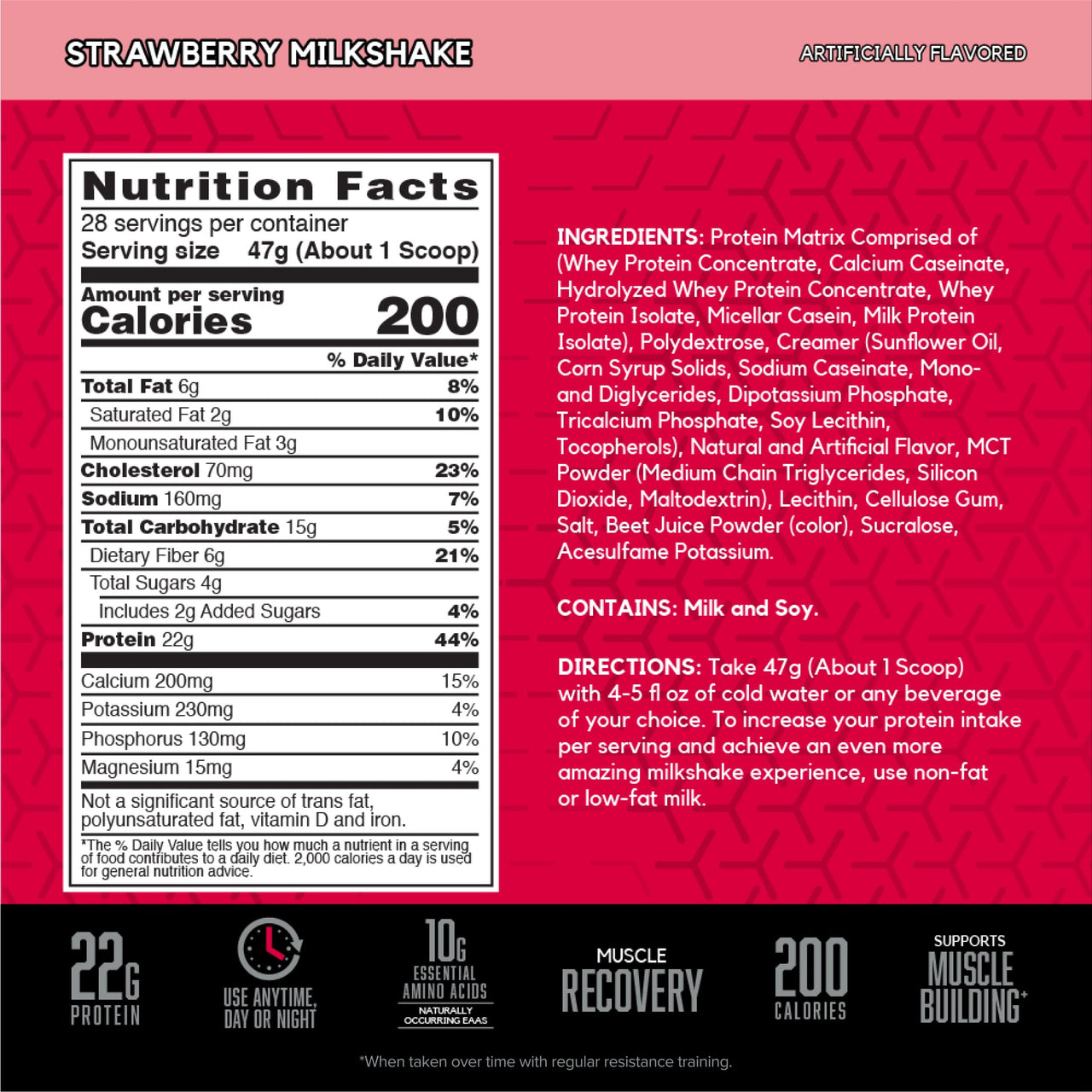 BSN SYNTHA-6 Whey Protein Powder, Strawberry Protein Powder with Micellar Casein, Milk Protein Isolate, Strawberry Milkshake, 28 Servings (Packaging May Vary)
