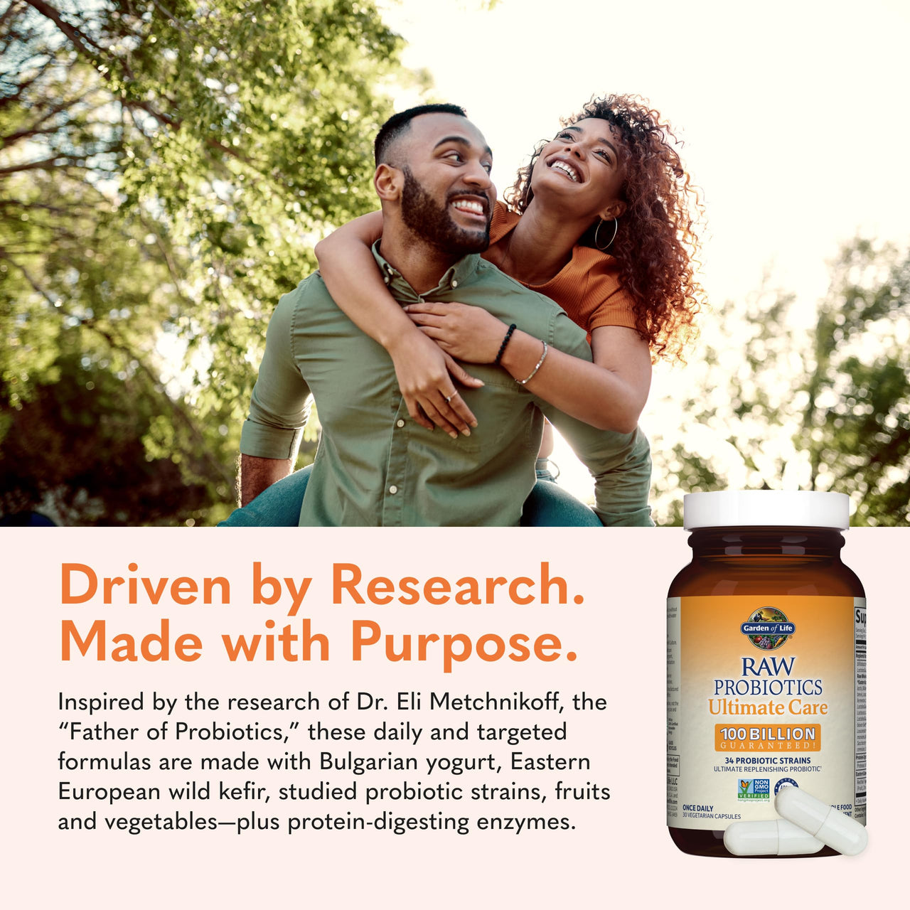 Garden of Life Raw Probiotics Ultimate Care - 100 Billion CFU - Dietary Supplement for Gut Health Support - For Women & Men - 30 Vegetarian Capsules