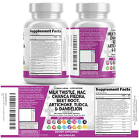 Thumbnail for Clean Nutraceuticals Milk Thistle NAC Chanca Piedra Beet Root Artichoke Astragalus Dandelion Root - Liver Cleanse Detox & Repair Supplement Plus TUDCA Choline & Ginger - 1Pack