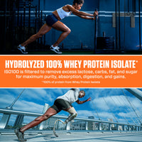 Thumbnail for Dymatize x Dunkin' Cappuccino ISO100 Whey Protein Powder, 95mg Caffeine, 25g of Protein, 20 Servings, 5.5g BCAAs, 120 Cal., Gluten Free, 1g Fat, 1g Sugar, 2g Carb