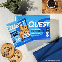 Thumbnail for Quest Nutrition Chocolate Chip Protein Cookie, 15g Protein, 1g Sugar, 2g Net Carbs, Keto Friendly, High Protein, Low Carb; 12 Count