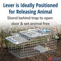 Thumbnail for Havahart Easy-Set Catch and Release Small 1-Door Humane Live Animal Trap for Squirrels, Rabbits, Skunks, and Other Small Animals - 1083