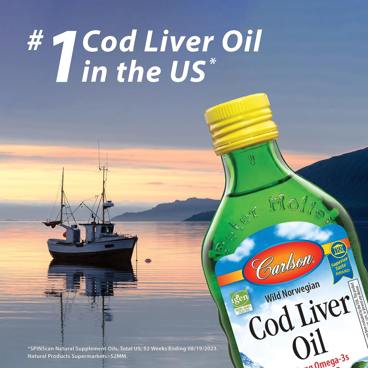Carlson - Cod Liver Oil Gems, Low Vitamin A, 230 mg Omega-3s, Norwegian, Wild Caught, Sustainably Sourced, 150 Softgels