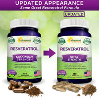 Thumbnail for 100% Natural Resveratrol - 1000mg Per Serving Max Strength (180 Capsules) Antioxidant Supplement, Trans-Resveratrol Pills for Heart Health & Pure, Polyphenols