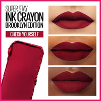 Thumbnail for Maybelline Super Stay Ink Crayon Matte Longwear Lipstick Makeup, 125 Check Yourself, 0.04 oz
