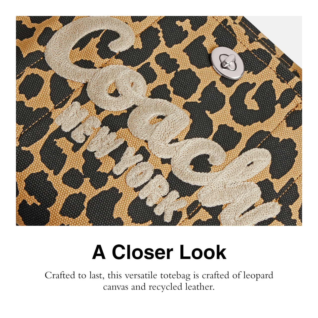Coach Cargo Tote with Leopard Print Leopard One Size