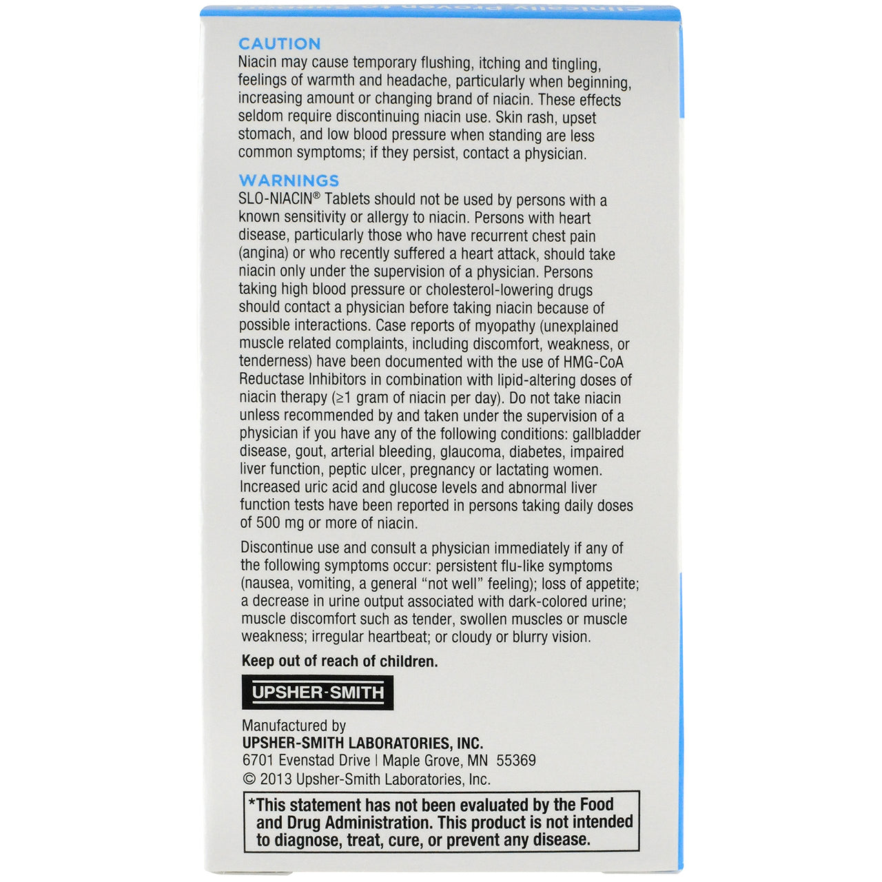 Slo-Niacin Polygel Controlled-Release Niacin, 500 mg, 100 Count