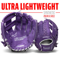 Thumbnail for Franklin Sports unisex teen and Franklin Sports Kids Baseball Gloves Meshtek Child s Tball Glove Ball Set Boys Girls Teeball, Purple/Chrome, 9.5 US
