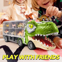 Thumbnail for JOYIN 13 in 1 Dinosaur Toys for Kids 3-5, Transport Dinosaur Carrier Truck with 12 Pull Back Cars, Toddler Toys 3-4， Birthday Gifts for 3 4 5+ Year Old Boys