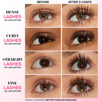 Thumbnail for Too Faced Better Than Sex Volumizing Mascara | False Lash Effect with Volume, Length, Curling + Conditioning Peptides, 0.27 Fl Oz, Black