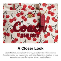 Thumbnail for COACH Womens Cargo Tote Bag with Cherry Print, Chalk Multi, OS