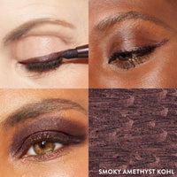 Thumbnail for LAURA GELLER NEW YORK Kajal Longwear Kohl Eyeliner Pencil Duo - Dark Brown & Smoky Amethyst - Caffeine and Vitamin E - Smooth & Blendable Liner - Built-In Sharpener