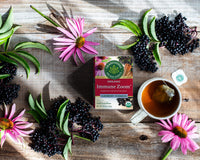 Thumbnail for Traditional Medicinals Tea, Organic Immune Zoom Elderberry Echinacea - Supports Immune Function - Kosher, Non-GMO, Caffeine-Free, Compostable - 16 Tea Bags