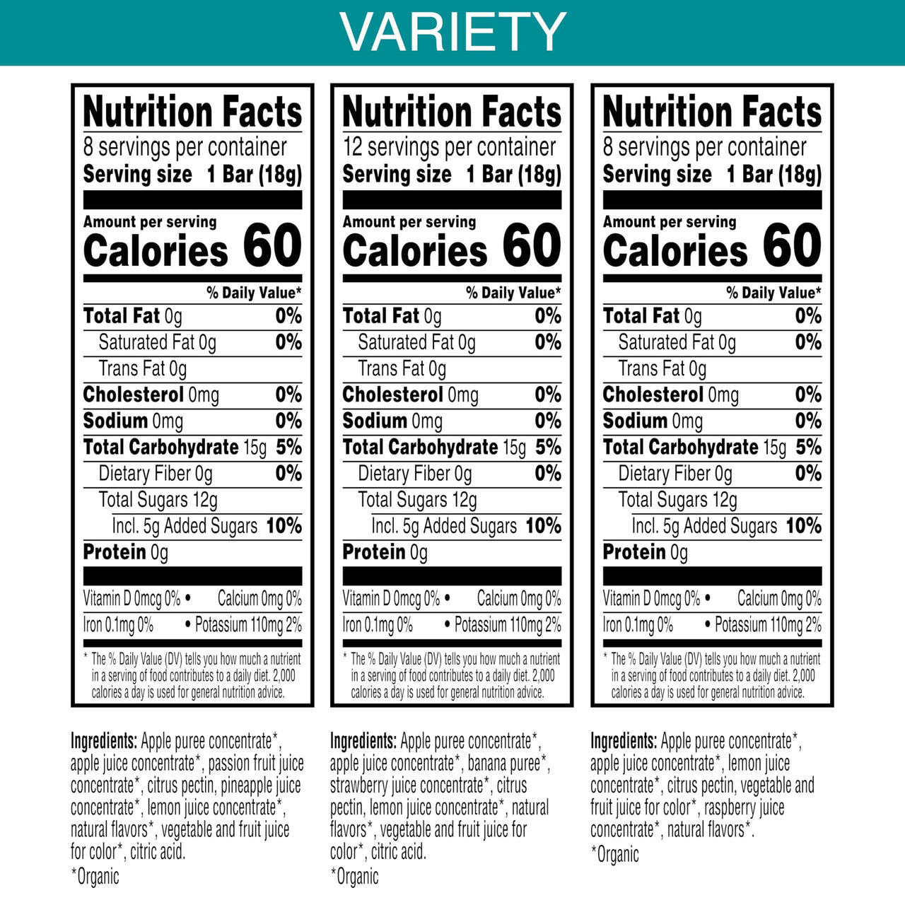 Pure Organic Layered Fruit Bars Variety Pack 28 count (Pack of 1).