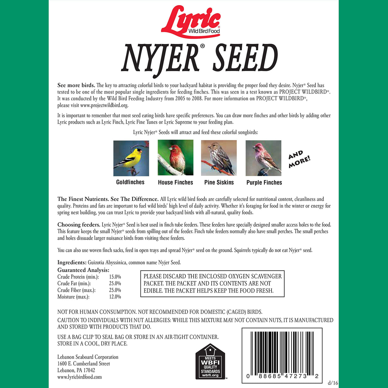 Lyric Nyjer Seed - 3 lb. Bag