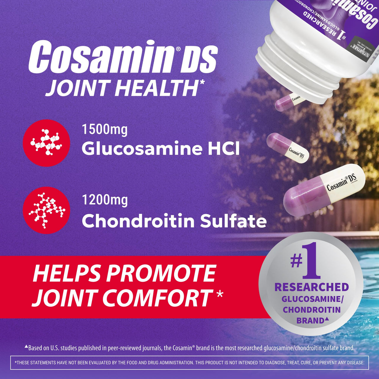 Nutramax Laboratories Cosamin® DS Joint Health Supplement with Glucosamine & Chondroitin for Adult Men & Women, Joint Supplement, 108 Capsules