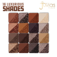 Thumbnail for Juvia's Place Coffee Shop Eyeshadow Palette - 16 Pan Palette, Tan, Auburn, & Rich Dark Chocolate, Mattes and Shimmers, Highly Pigmented and Buttery Texture