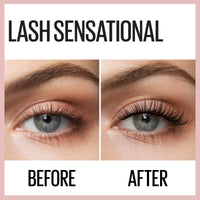 Thumbnail for Maybelline Lash Sensational Washable Mascara, Lengthening and Volumizing for a Full Fan Effect, Blackest Black, 1 Count