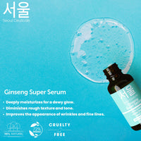 Thumbnail for SeoulCeuticals Korean Skin Care Ginseng Serum - K Beauty Skincare with Green Tea + Centella + Royal Jelly - Cruelty Free & Organic for Dewy Glow 1oz