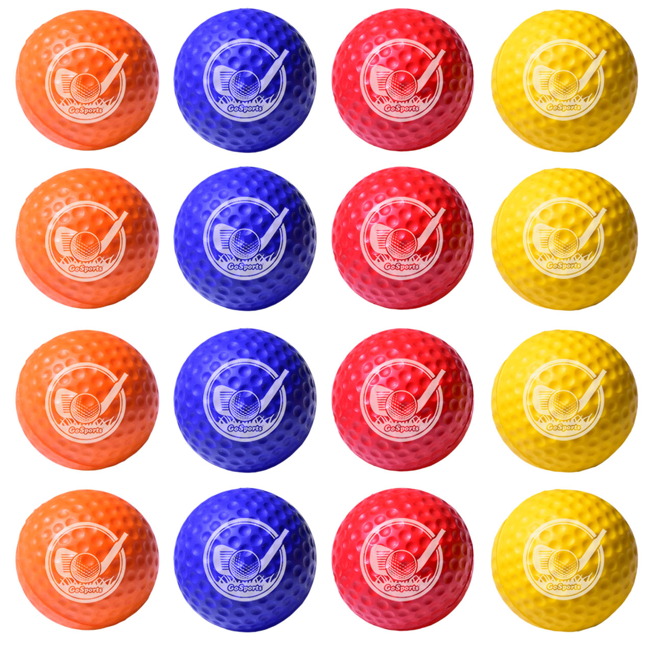 GoSports Foam Golf Practice Balls - 16 Pack Realistic Feel and Limited Flight Use Indoors or Outdoors