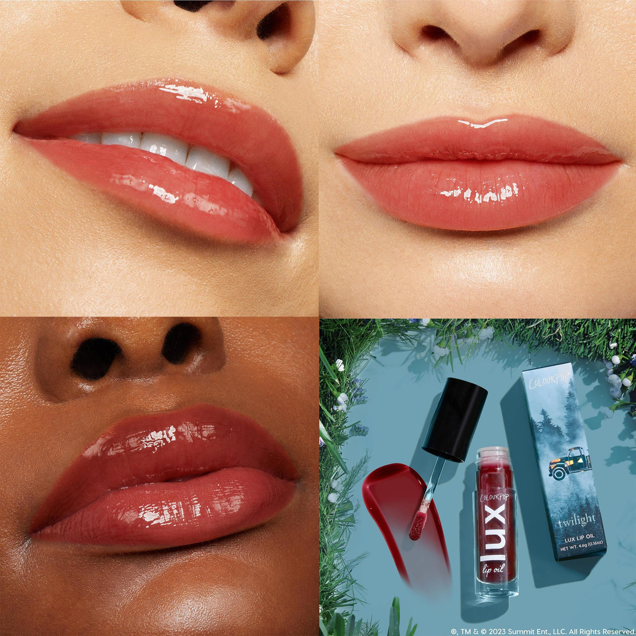 ColourPop x Twilight Lux Lip Oil - Hydrating, Sheer Tinted Oil Formulated with Antioxidant-Rich Chamomile Extract & Calendula Oil - Non-Greasy, Nourishing Red Lip Oil - Bells (0.16 oz)