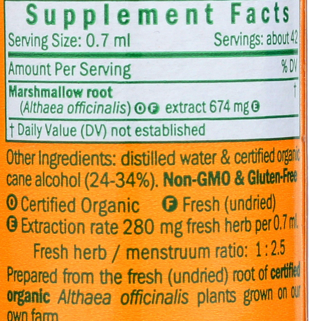 Herb Pharm Certified Organic Marshmallow Liquid Extract - 1 Ounce