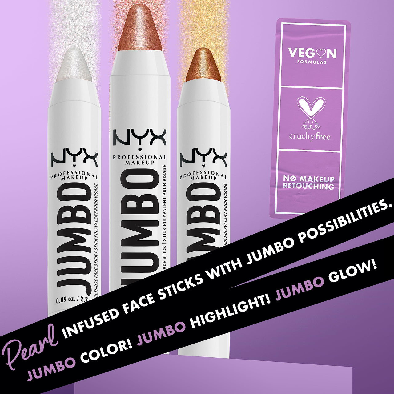 NYX PROFESSIONAL MAKEUP, Jumbo Multi-Use Face Highlighter Stick - Coconut Cake