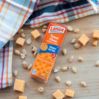 Thumbnail for Lance Sandwich Crackers, ToastChee Peanut Butter, 20 Individually Wrapped Packs, 6 Sandwiches Each