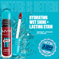 Thumbnail for NYX PROFESSIONAL MAKEUP Lip IV Hydrating Glossy Lip Stain with 12HR Hydration - Cranberry Splash (Red)