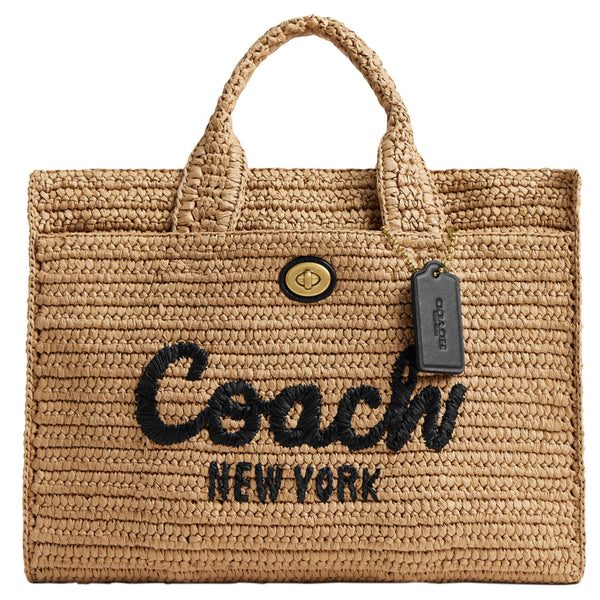 Coach Straw Cargo Tote, B4/Natural