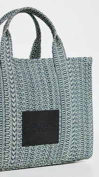 Thumbnail for Marc Jacobs Women's The Medium Tote, Sun Faded Denim, Green, Graphic, One Size
