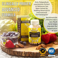 Thumbnail for Heliocare Advanced Niacin B3 Supplement: Fernblock PLE Extract 240mg Per Serving - Supports Skin Cell Health W/Antioxidant Rich Vitamin B3 Niacin 500 mg - 120 Vegan Capsules